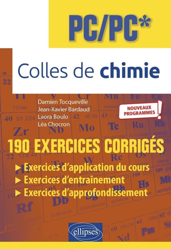 Colles de chimie : PC-PC* : nouveaux programmes !