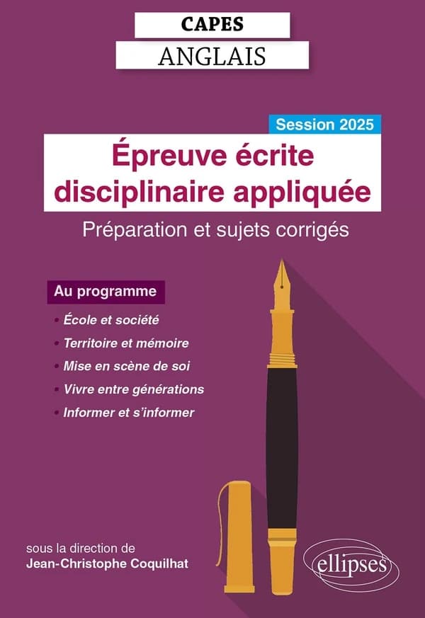 Épreuve écrite disciplinaire appliquée : session 2025 : préparation et sujets corrigés