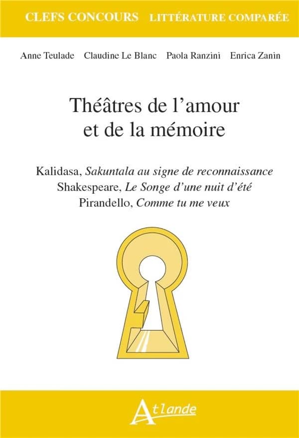 Théâtres de l'amour et de la mémoire : Kalidasa, "Shakuntala au signe de reconnaissance", Shakespeare, "Le songe d'une nuit d'été", Pirandello, "Comme tu me veux"
