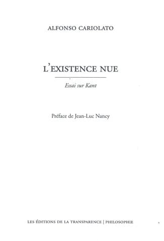 L'existence nue : essai sur Kant