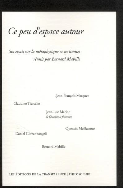 Ce peu d'espace autour : six essais sur la métaphysique et ses limites réunis par Bernard Mabille