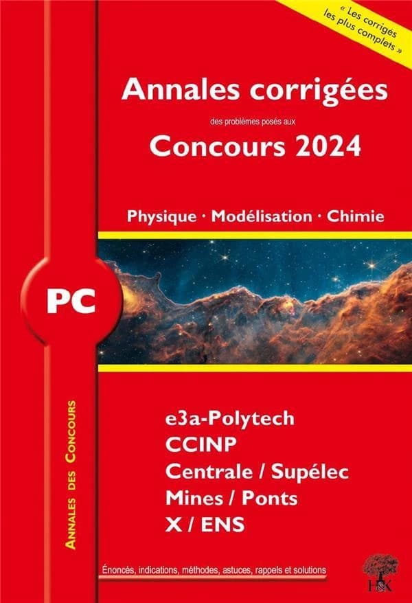 PC physique, modélisation, chimie 2024