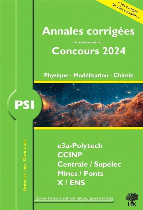 PSI physique, modélisation, chimie 2024