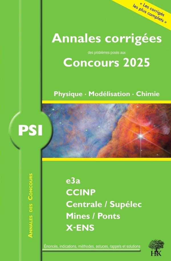 PSI physique, modélisation, chimie 2025