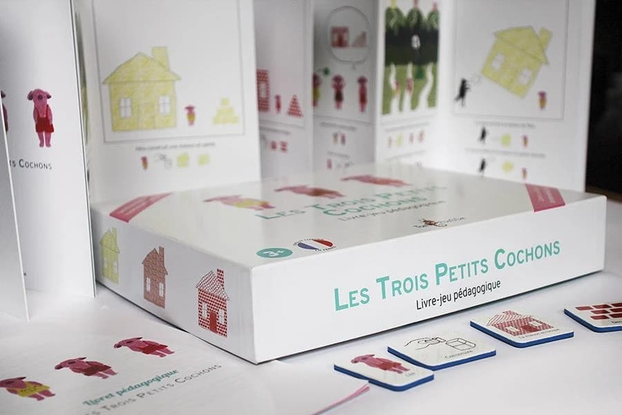 Les trois petits cochons ; livre jeu pédagogique