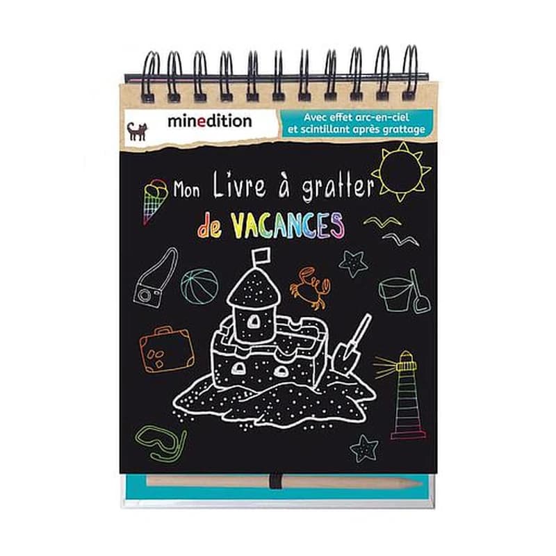 Mon livre à gratter de vacances - Avec un crayon en bois