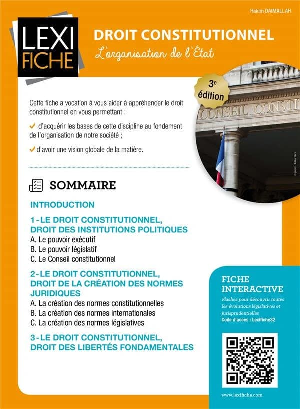 Droit constitutionnel : l'organisation de l'État (3e éd.) Hakim Daimallah