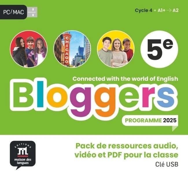 Bloggers : Anglais : 5e ; Clé USB avec vidéos