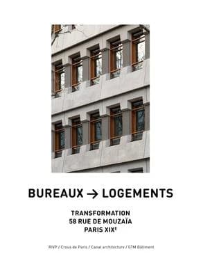 Bureaux -> Logements. Transformation 58 rue de Mouzaïa, Paris XIXe