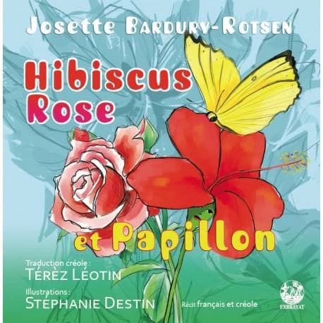 Hibiscus rose et papillon