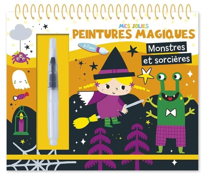 Mes jolies peintures magiques à l'eau : monstres et sorcières : [Album à colorier]