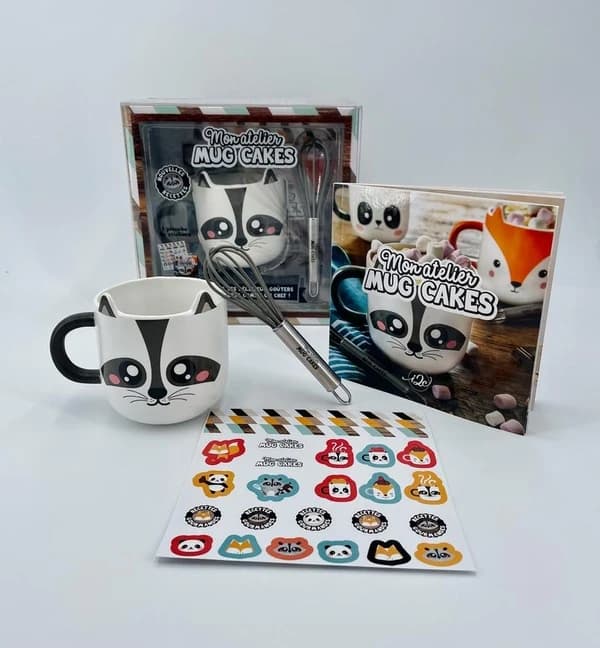 Mon atelier mug cake + stickers : raton laveur