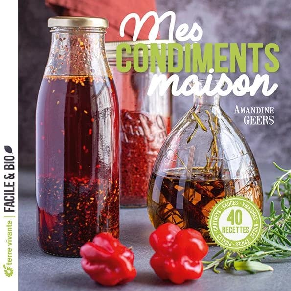 Mes condiments maison : chutneys, sauces, vinaigres, huiles, épices, pickles : 45 recettes