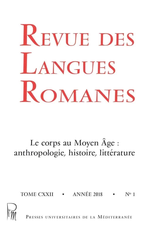 Revue des langues romanes tome 122 n  1 le corps au moyen-age