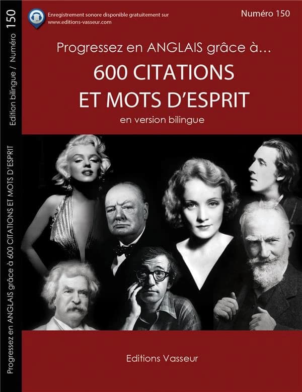 Progressez en anglais grâce à 600 citations et mots d'esprit (Éd. bilingue) Jean-Pierre Vasseur,...