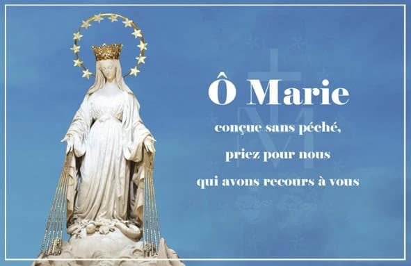 Carte Notre-dame de la médaille miraculeuse par lot de 20