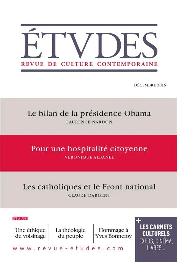 Revue études : décembre 2016