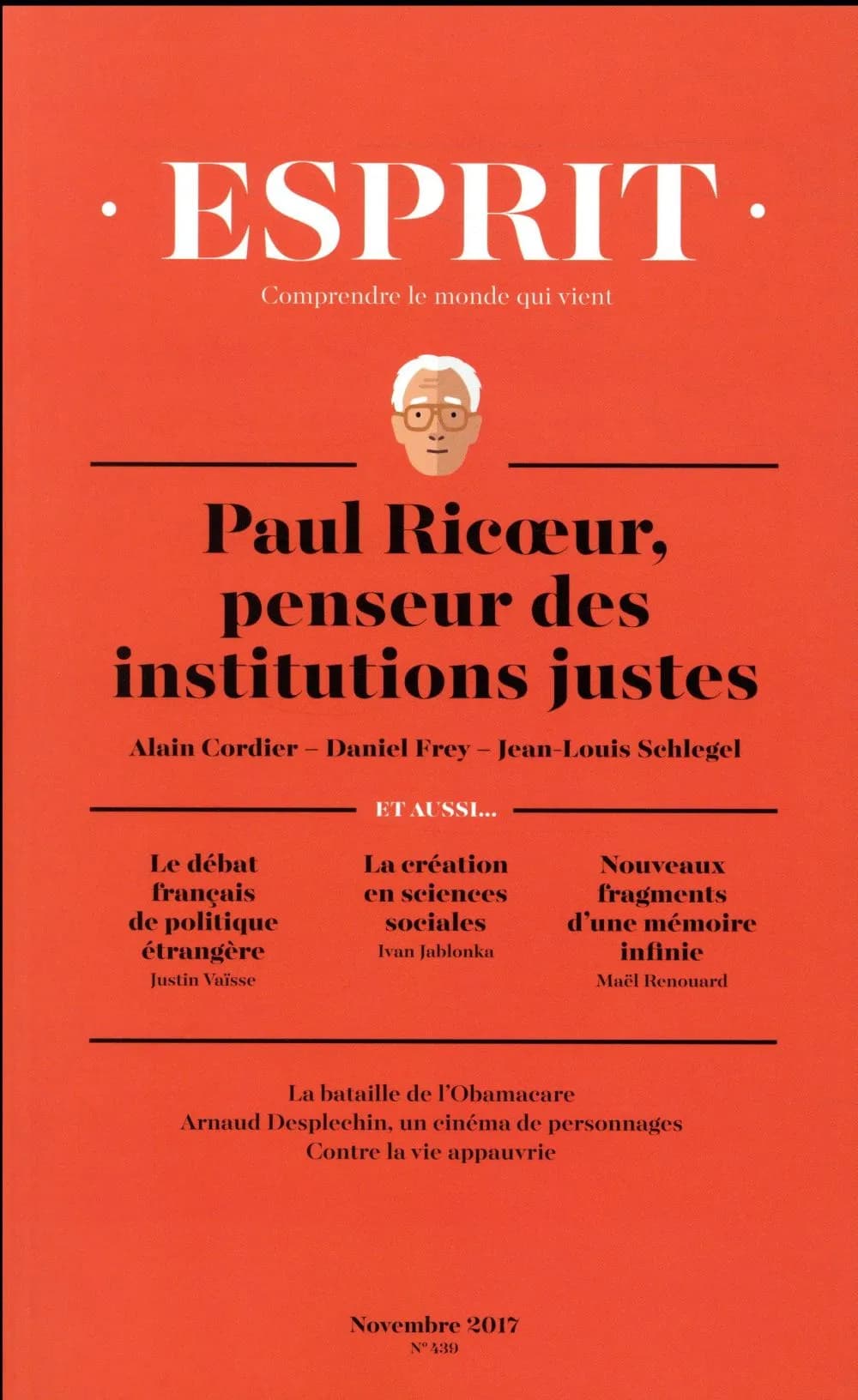 Revue Esprit N 439 Paul Ricoeur, Penseur des Institutions Justes