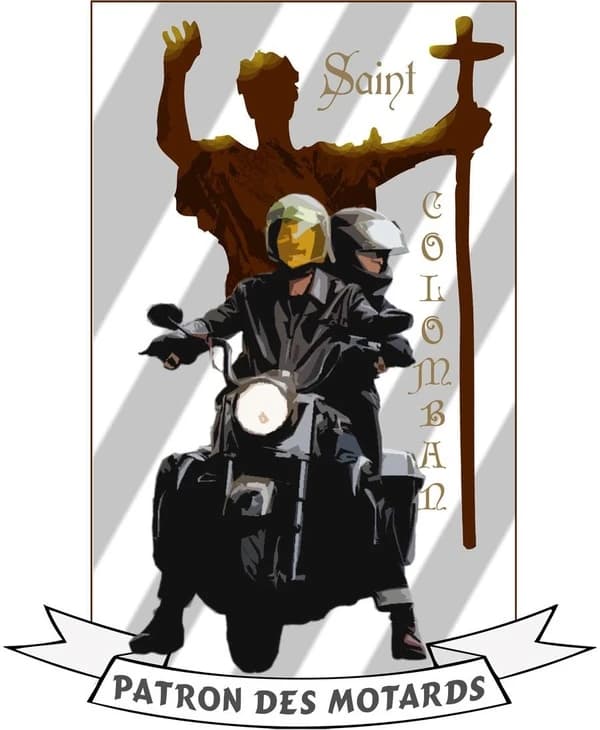 Autocollant patron des motards : Saint colomban