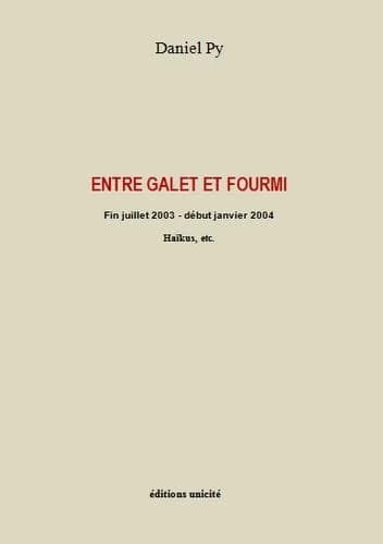 Entre galet et fourmi : fin juillet 2003-début janvier 2004 : haïkus, etc.