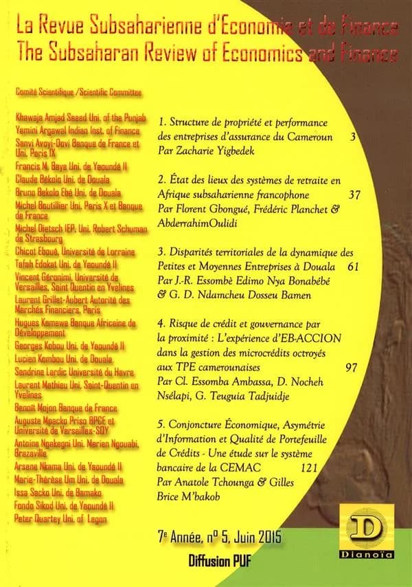 Revue subsaharienne d'économie et de finance n°5