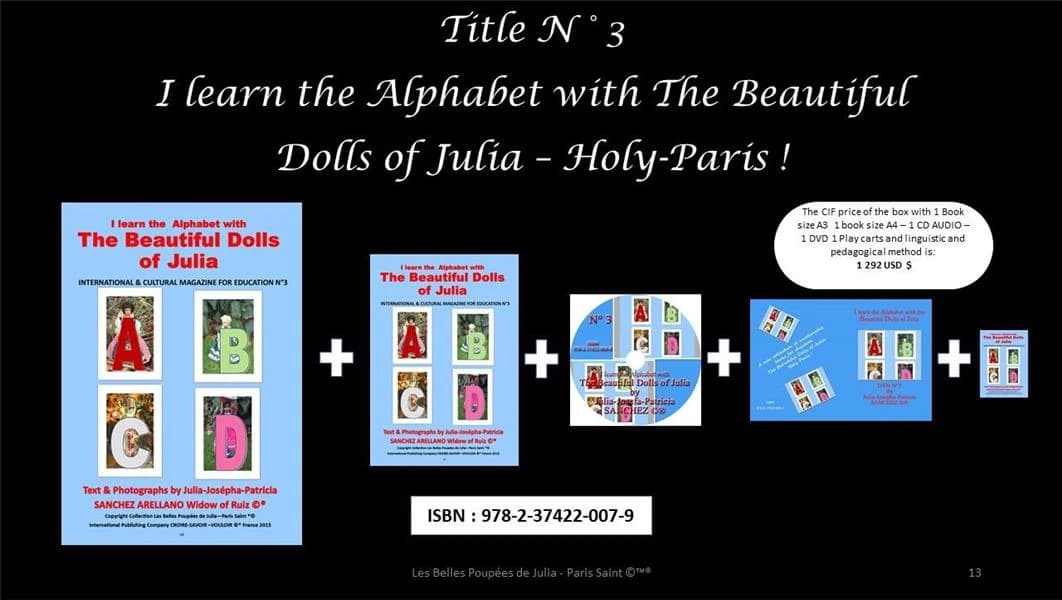 I learn the alphabet with the beautiful dolls of Julia