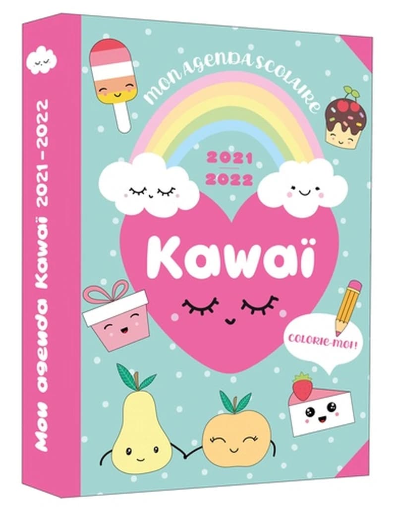 Mon agenda scolaire Kawaï - Colorie-moi !