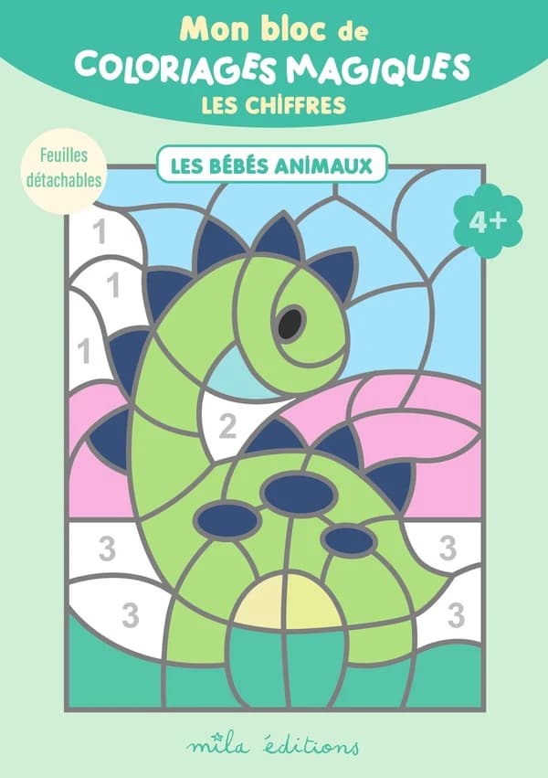 Mon bloc de coloriages magiques les chiffres : les bébés animaux : [Album à colorier]