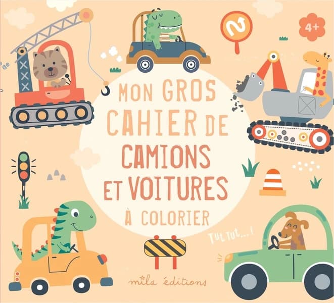 Mon gros cahier de camions et voitures à colorier : [Album à colorier]