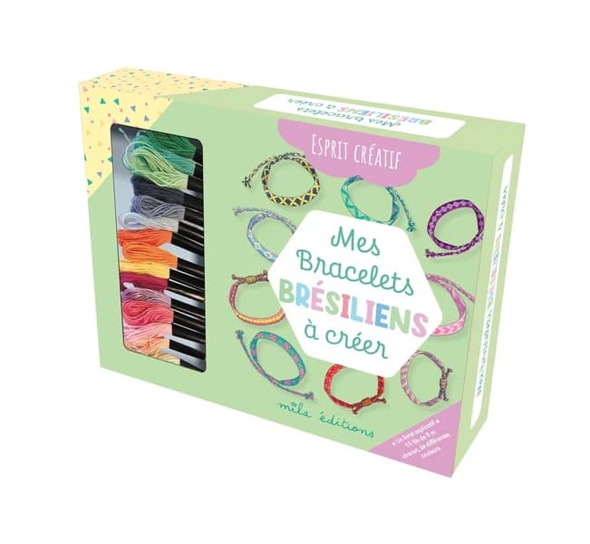 Mes bracelets brésiliens à créer : Un livret explicatif et des fils de différentes couleur