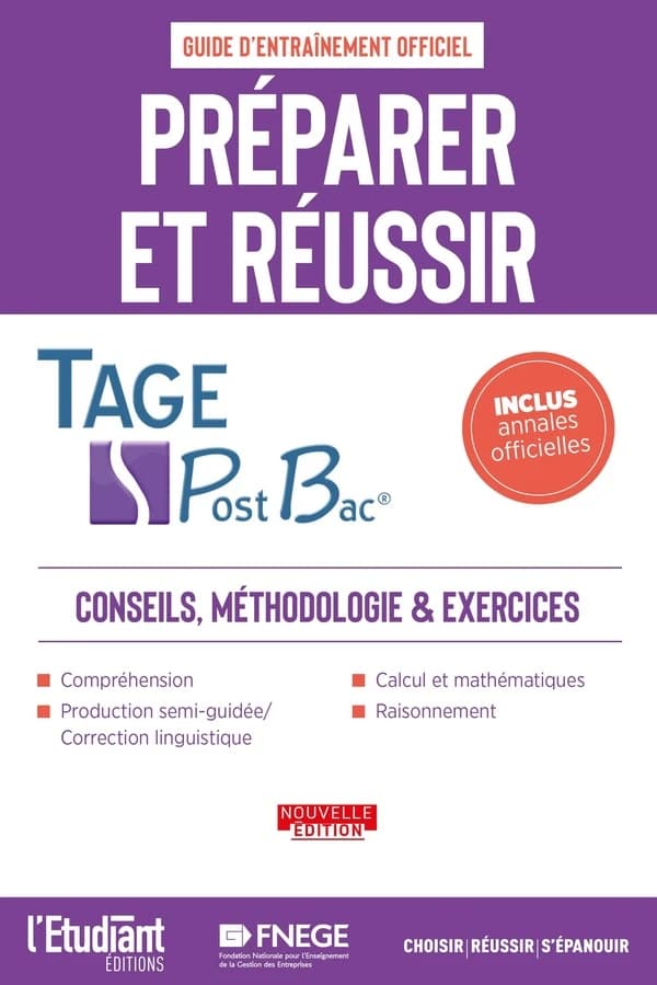 L'officiel du TAGE post bac : manuel officiel de préparation au test (Nouvelle éd.) Thomas Leblé et François Pannetier pour la partie entraînement