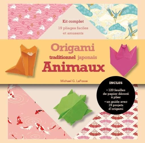 Origami traditionnel japonais : Animaux ; Kit complet avec un livret et 120 feuilles