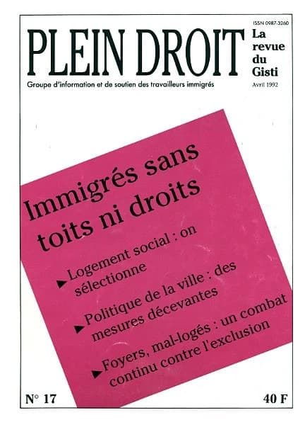 Immigres sans toits ni droits