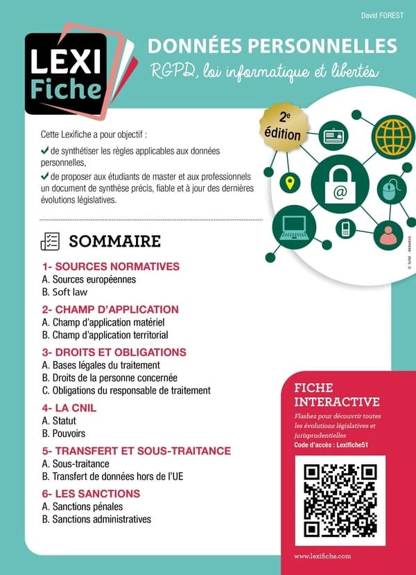 Données personnelles : RGPD, loi Informatique et libertés (2e éd.) David Forest