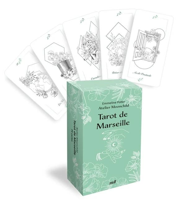 Tarot de Marseille : Jeu de cartes divinatoires ; 79 cartes illustrées par la cartomancienne Atelier Moonchild