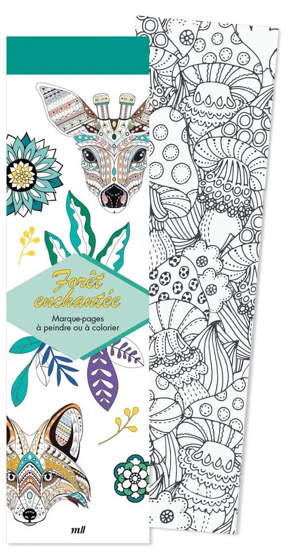 Marque-pages : Forêt enchantée : 50 marque-pages à peindre ou à colorier