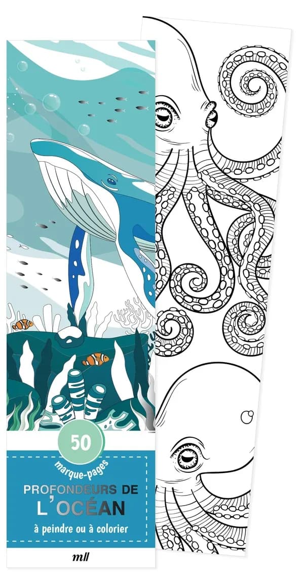 Marque-pages : Profondeurs de l'océan : 50 marque-pages à peindre ou à colorier, pour soi ou à offrir