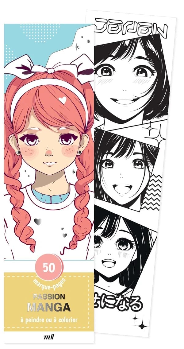 Marque-pages : Passion manga : 50 marque-pages à peindre ou à colorier, pour soi ou à offrir !