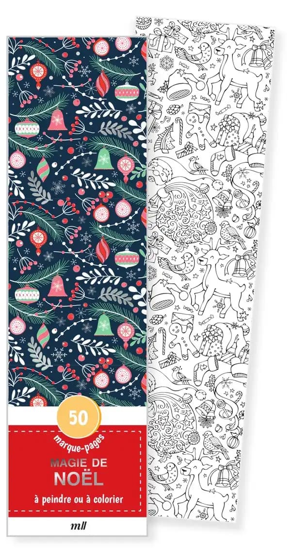 Marque-pages : Magie de Noël : 50 marque-pages à peindre ou à colorier
