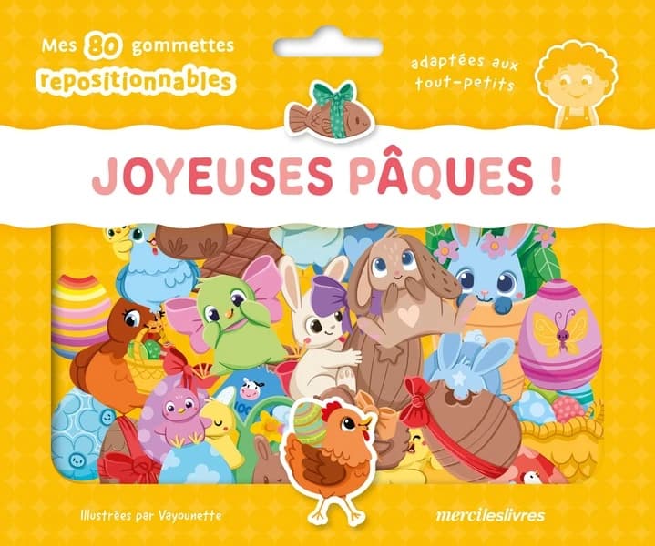 Ma pochette de gommettes repositionnables : Joyeuses Pâques : 80 gommettes