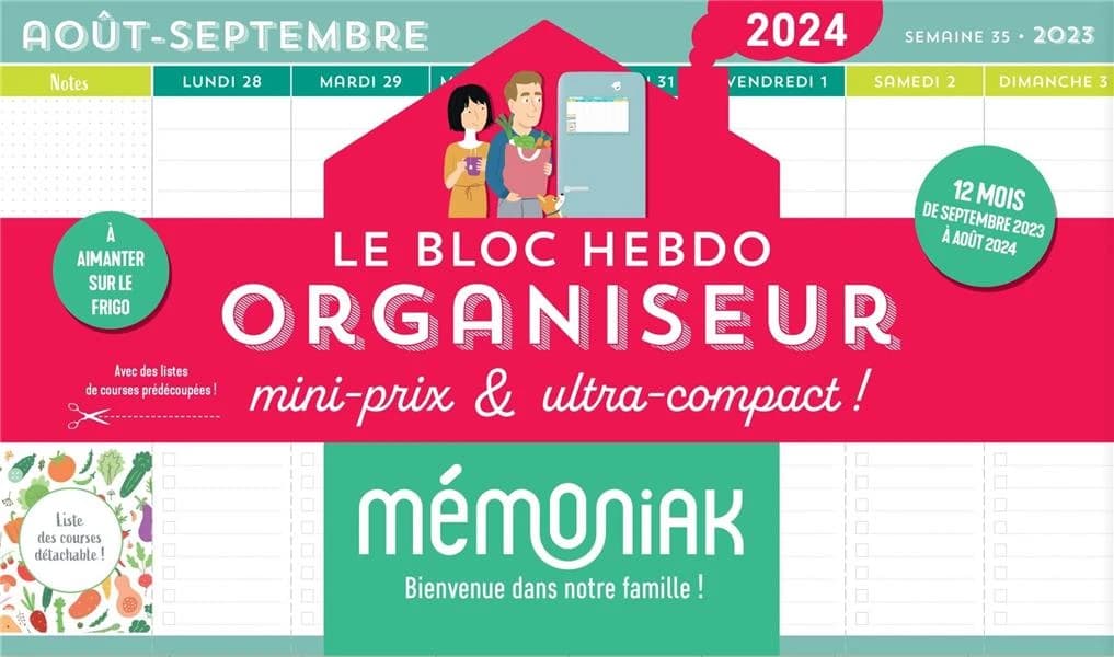 Le bloc hebdo organiseur mini prix & ultra compact