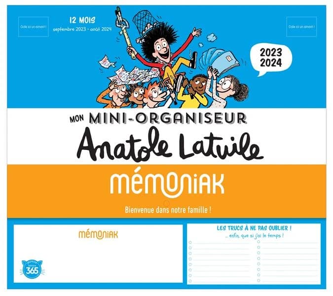 Mémoniak : Anatole Latuile : mon mini-organiseur : de septembre à août (édition 2023
