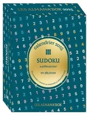 Calendrier Sudoku : 2 grilles par jour en 365 jours