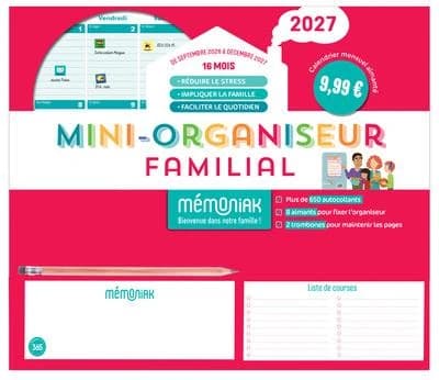 Mémoniak : MPini-organiseur familial : De Septembre à décembre (édition 2026