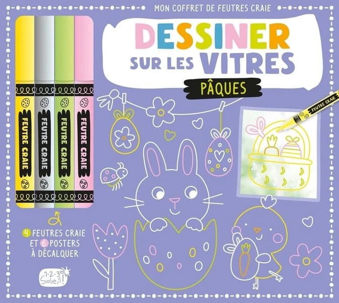 Dessiner sur les vitres : Pâques : [Album à colorier]