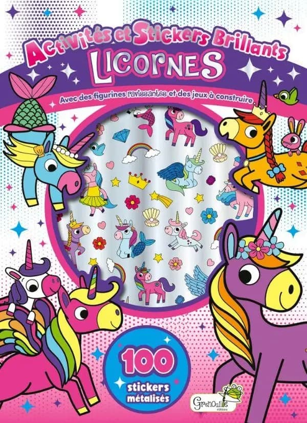 Activités et stickers brillants : Licornes