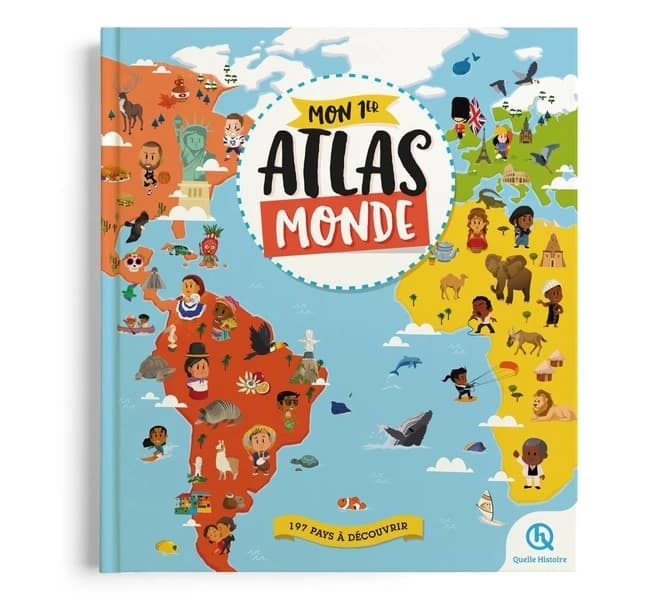 Mon 1er atlas Monde : viens avec nous pour une balade mémorable à travers le monde... Au programme : la découverte de l'histoire, des traditions et des villes de 197 pays