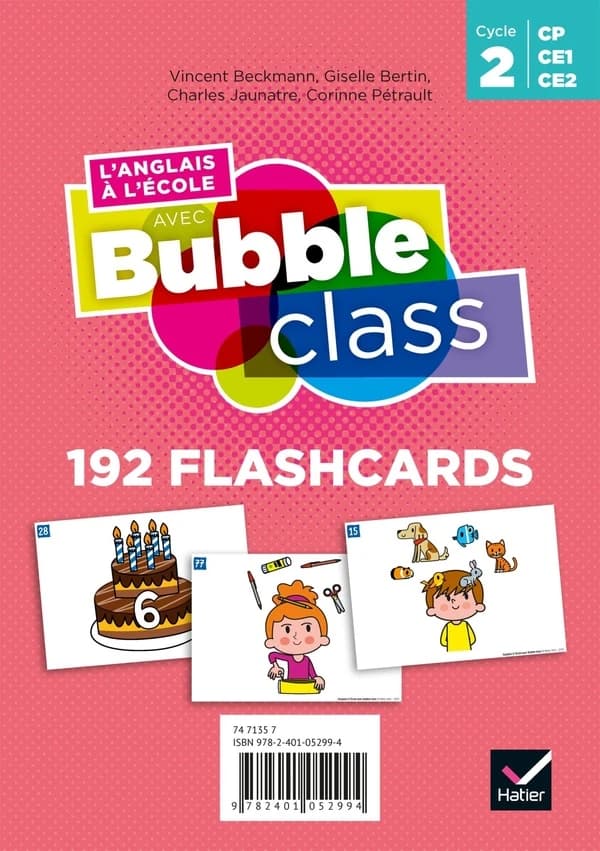L'anglais à l'école avec Bubble Class : cycle 2 ; flashcards (édition 2020)