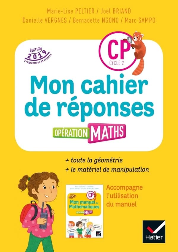 Opération maths ; CP ; cahier de réponses + matériel (édition 2019)