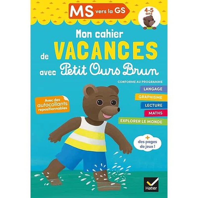 CAHIER DE VACANCES PETIT OURS BRUN MS VERS GS 4